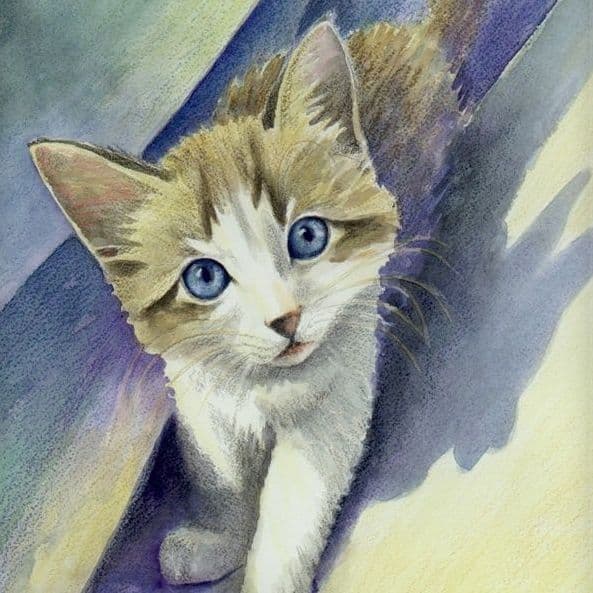 Cute Cat Painting 593 × 593