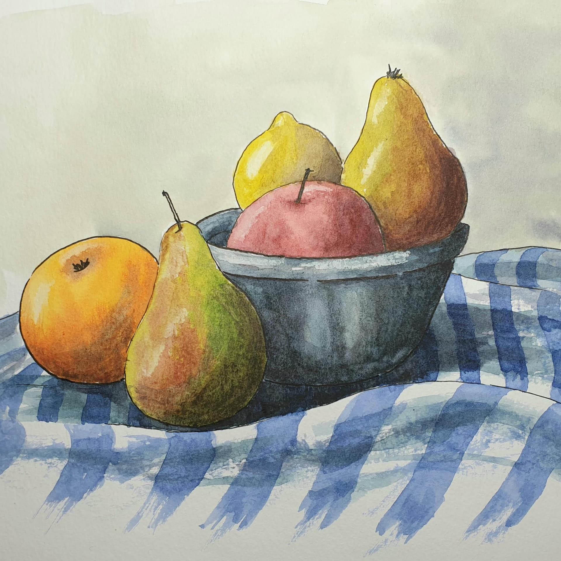 Fruit Painting in Watercolor 2354 × 2354