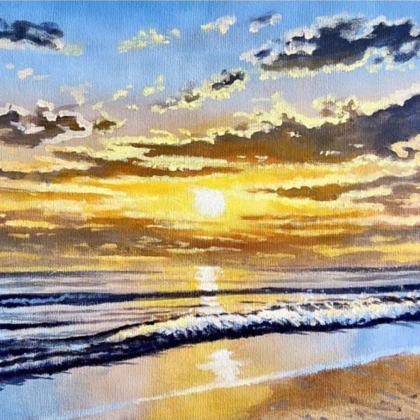 Acrylic Painting of a Beach 600 × 600