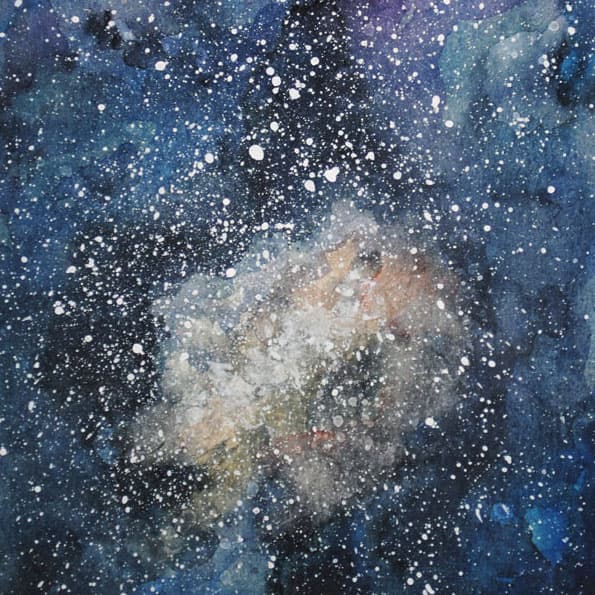 Easy Starry Sky Painting Watercolor 595 × 595