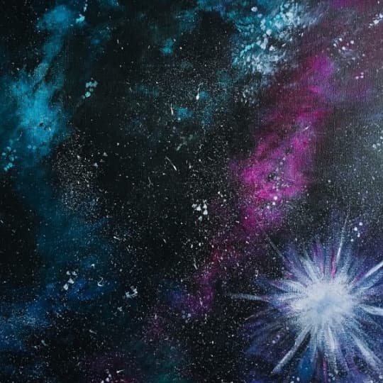 Galaxy Painting with Acrylics 540 × 540