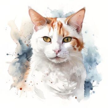 Watercolor Cat Painting