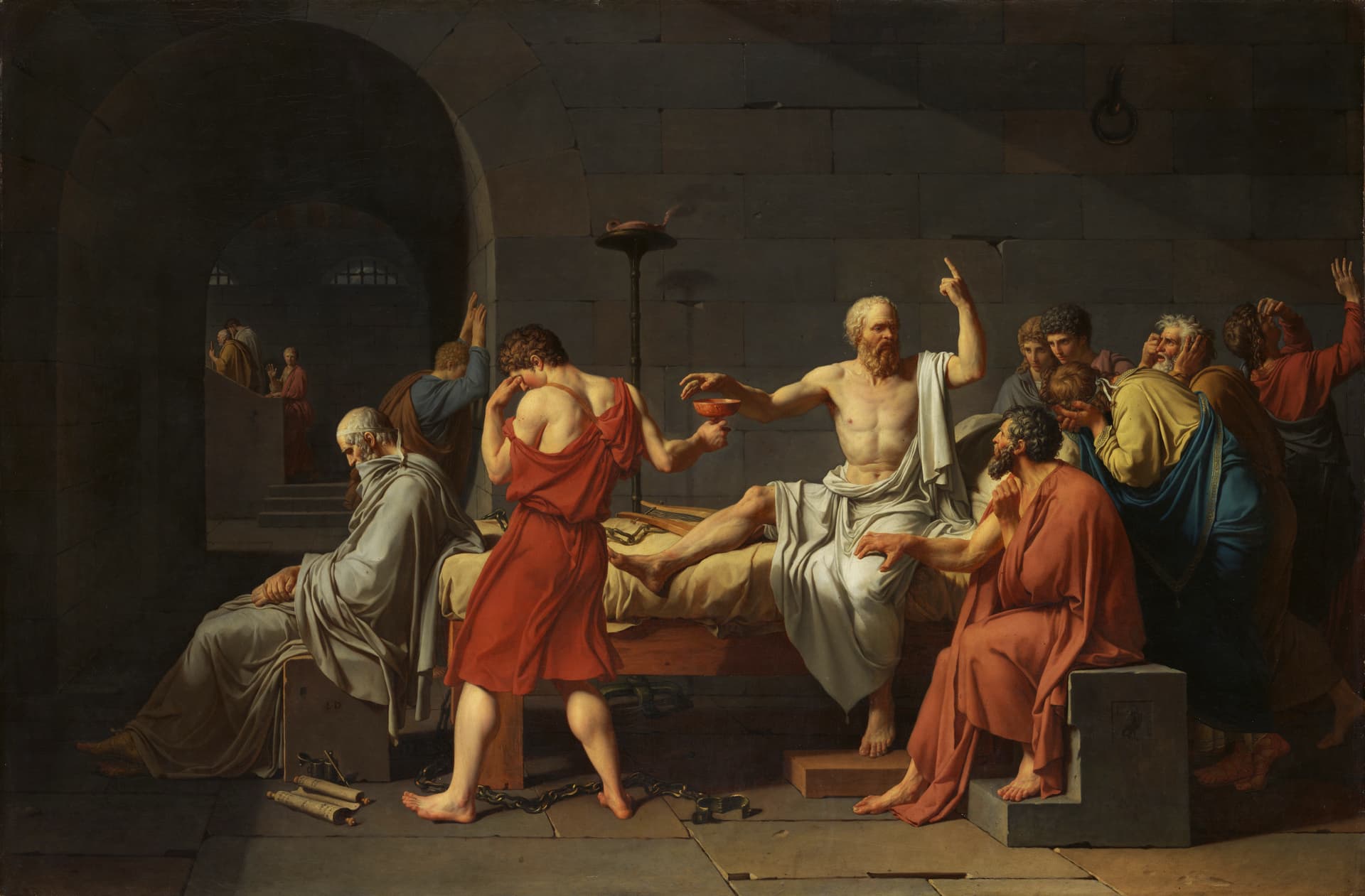 "The Death of Socrates" by Jacques-Louis David (1787) - History Painting