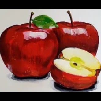 Realistic Apple Painting 330 × 330